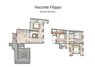 Planimetria di Visconte Filippo - La Dimora degli Affreschi Florence