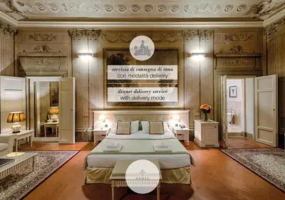 Letto o letti in una camera di Palazzo Guicciardini