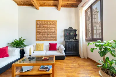 Area soggiorno di Santa Croce suite with a stunning view