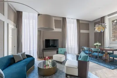 Area soggiorno di Apartments Florence - Palazzo Signoria luxury Apartments 1-Biancone