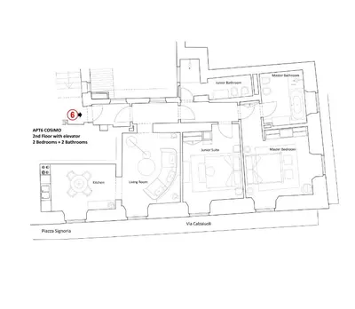 Planimetria di Apartments Florence - Palazzo Signoria luxury Apartments 6