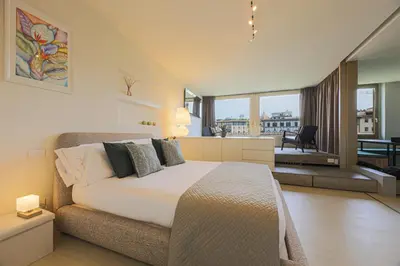 Letto o letti in una camera di Apartments Florence- Vasari Luxury with view