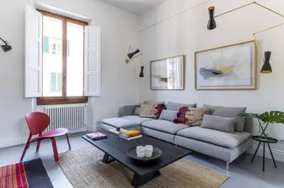 Area soggiorno di Modern art apartment - Art pieces & eclectic deco