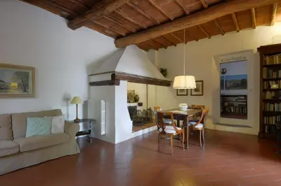 Area soggiorno di Fattoria il Leccio - Elegant Suite on Florence Hills