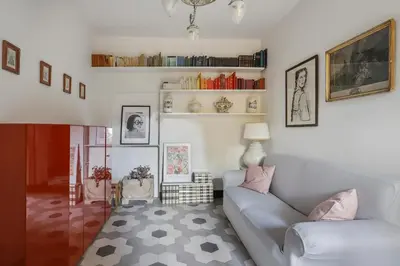 Area soggiorno di One-bedroom apartment with Patio