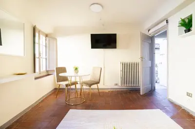 TV o dispositivi per l'intrattenimento presso [Piazza Pitti]Luminoso Appartamento con Terrazzo e Parcheggio su richiesta
