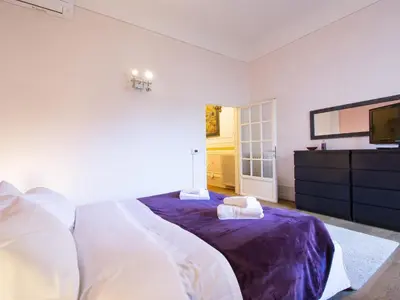 Letto o letti in una camera di Apartment Bellevue Palazzo Pitti by Interhome