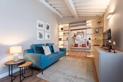 Area soggiorno di Apartments Florence- Florence Dome with View