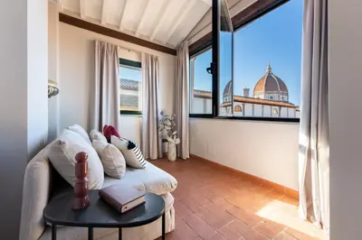 Area soggiorno di Apartments Florence- Florence Dome with View
