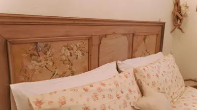 Letto o letti in una camera di La Serra Sognante, terratetto con giardino privato tra Firenze e Fiesole