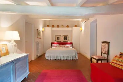 Letto o letti in una camera di Fattoria il Leccio Independent Apartment on Florence Hills