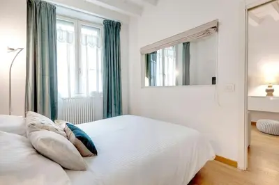 Letto o letti in una camera di Santa Croce Loft di design