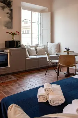 Area soggiorno di Ognissanti Family Suite in great location