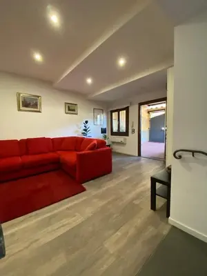 Area soggiorno di San Gaggio Apartment with Patio