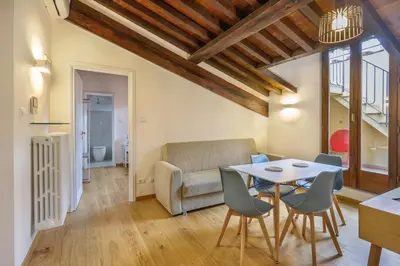 Area soggiorno di Palazzo Borghese Apartment with Panoramic Terrace
