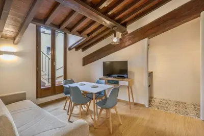 TV o dispositivi per l'intrattenimento presso Palazzo Borghese Apartment with Panoramic Terrace