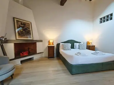 Letto o letti in una camera di Cortile Santa Monaca