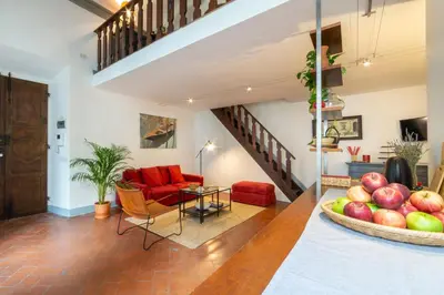 Area soggiorno di Tintori 1st floor loft in the heart of the city