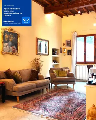 Area soggiorno di Agnolo First two bedrooms apartment close to Duomo