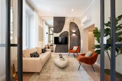 Area soggiorno di Apartments Florence -The Tangerine Arcade with view