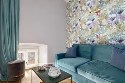 Area soggiorno di Torretta Penthouse Luxury Apartment In Florence By Palazzo Pazzi Vitali