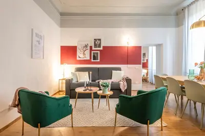 Area soggiorno di Wine Apartments Florence Prosecco
