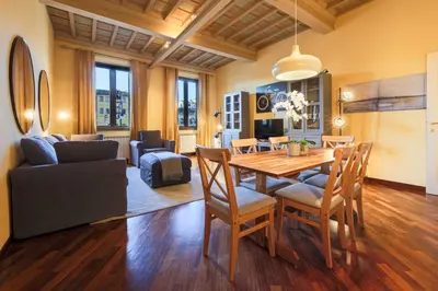 Area soggiorno di Apartments Florence- Dante's View-Piazza Santa Croce in the heart of Florence