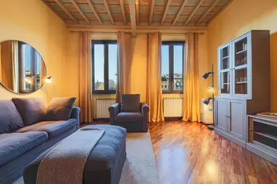 Area soggiorno di Apartments Florence- Dante's View-Piazza Santa Croce in the heart of Florence