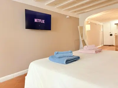 Letto o letti in una camera di Amazing apartment first floor Piazza Santa Croce Firenze