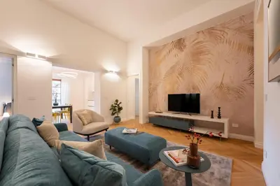 TV o dispositivi per l'intrattenimento presso Apartments Florence - Modern Florentine Terrace few steps from Duomo