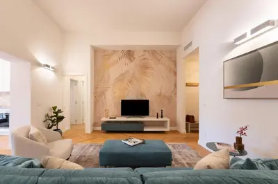 TV o dispositivi per l'intrattenimento presso Apartments Florence - Modern Florentine Terrace few steps from Duomo