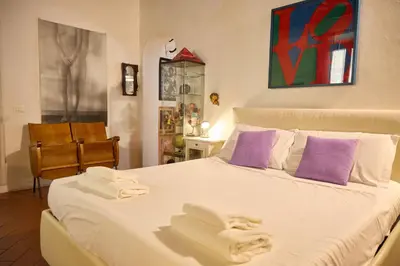 Letto o letti in una camera di Seipuntozero Art Factory Oltrarno