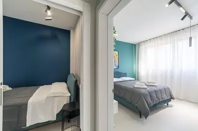 Letto o letti in una camera di The bright apartment