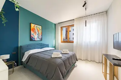 Letto o letti in una camera di The bright apartment