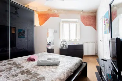 Letto o letti in una camera di Casa moderna vicino Firenze