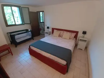 Letto o letti in una camera di Villa Le Corti