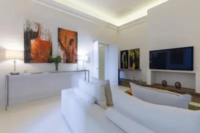 TV o dispositivi per l'intrattenimento presso Luxury Apartment with big terrace in Florence