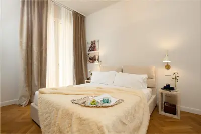 Letto o letti in una camera di Casa C