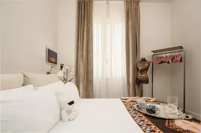 Letto o letti in una camera di Casa C