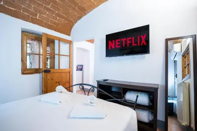 TV o dispositivi per l'intrattenimento presso Central Station Apartment with Garden