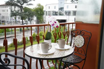 Balcone o terrazza di Lux center, 2camere, 2bagni, train station SMN