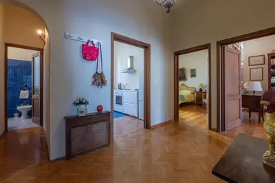 Letto o letti in una camera di Casa Angelina