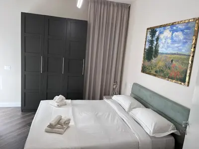 Letto o letti in una camera di Casa Andre