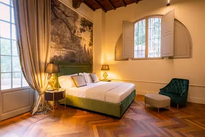 Letto o letti in una camera di Il Palagio Vecchio