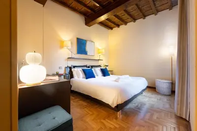 Letto o letti in una camera di Via Panzani 16 - 2do piano - Annalisa - Nuovo, Centrale e Confortevole vicino al Duomo