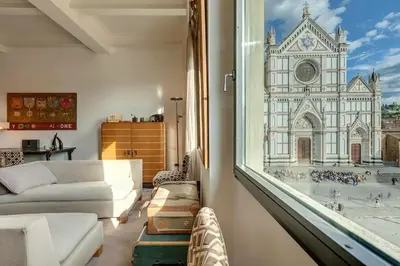 Area soggiorno di Santa Croce Suite Florence