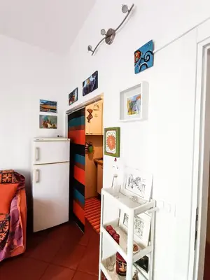 Letto o letti in una camera di Cozy art studio