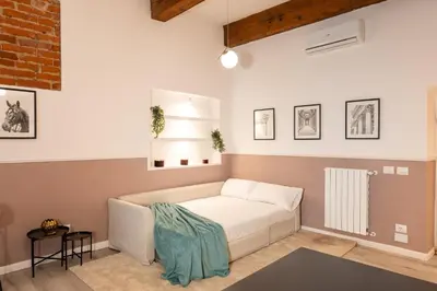 Letto o letti in una camera di San Gallo Luxury 2 minuti dal Duomo