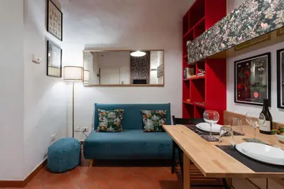 Area soggiorno di Charming Apartment in the Heart of Santo Spirito