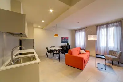 Area soggiorno di Palazzo Mannaioni Suites